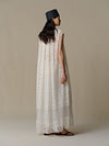 INTO THE EAST 25 Autumn/Winter Water-soluble Floral Round Neck Drawstring Dress ITE-E1DGSS030WT20DS-BAI White